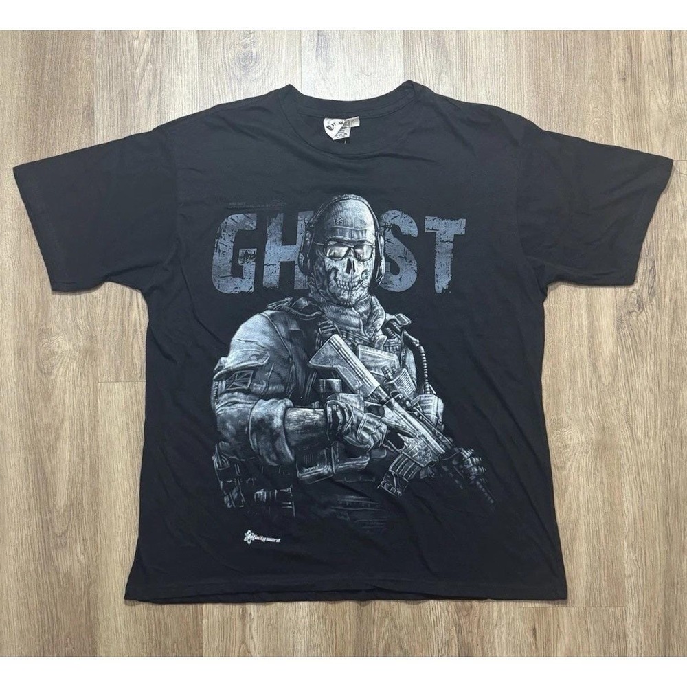 Y2K Vintage Call Of Duty Modern Warfare 2 GHOST T-Shirt Size XL‎